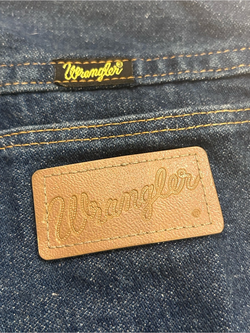 Vintage 1980s Wrangler 13MWZ Jeans, Cowboy Cut Western Denim, Dark Indigo